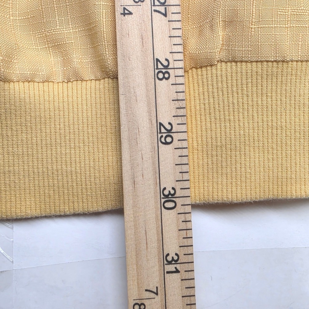 John Blair Mens 3XL Yellow Banded Bottom Shirt Short Sleeve Epaulette Textured - Picture 6 of 7